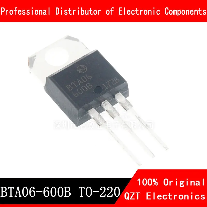 10pcs/lot BTA06-600B BTA06 BTA06-600 TO-220 Triacs 6 Amp 600 Volt thyristor new original In Stock