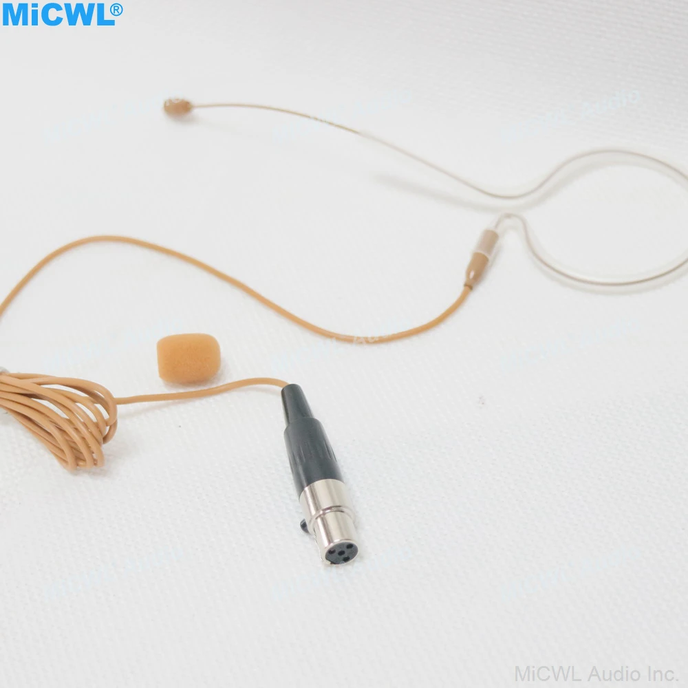 Tan Kleur Hoofd Enkele Haak Headset HeadMic Microfoon Voor Audio Technica Sennheiser G1 G2 G3 G4 Shure Draadloos Lichaamssysteem Bruin