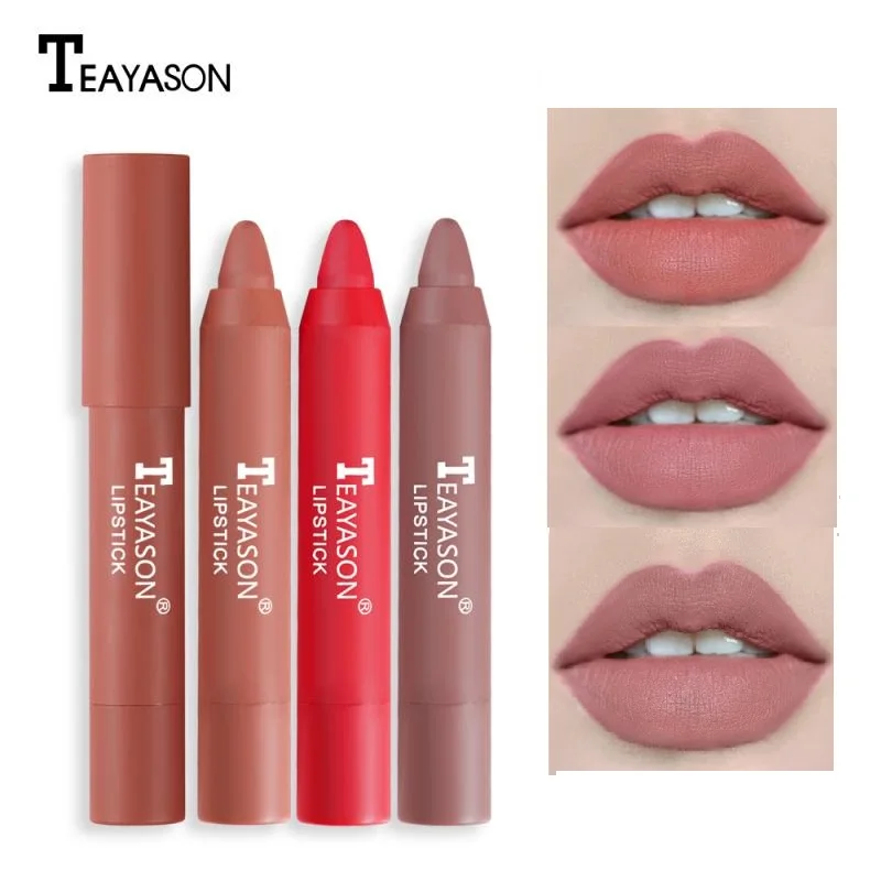 TEAYASON Faul Lippenstift Matte Lip Gloss Dauerhafte Feuchtigkeits Lippenstift Nicht Stick Zu Die Tasse Koreanische Stil Make-Up Kosmetik TSLM1