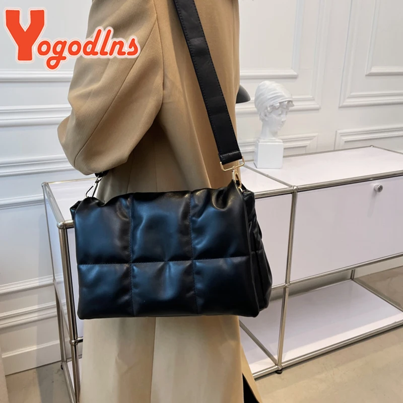 

Space Cotton Shoulder Bag Women Soft Down Quilted Crossbody Bag Brands Flap Satchel Bag Designer Bags winter warm