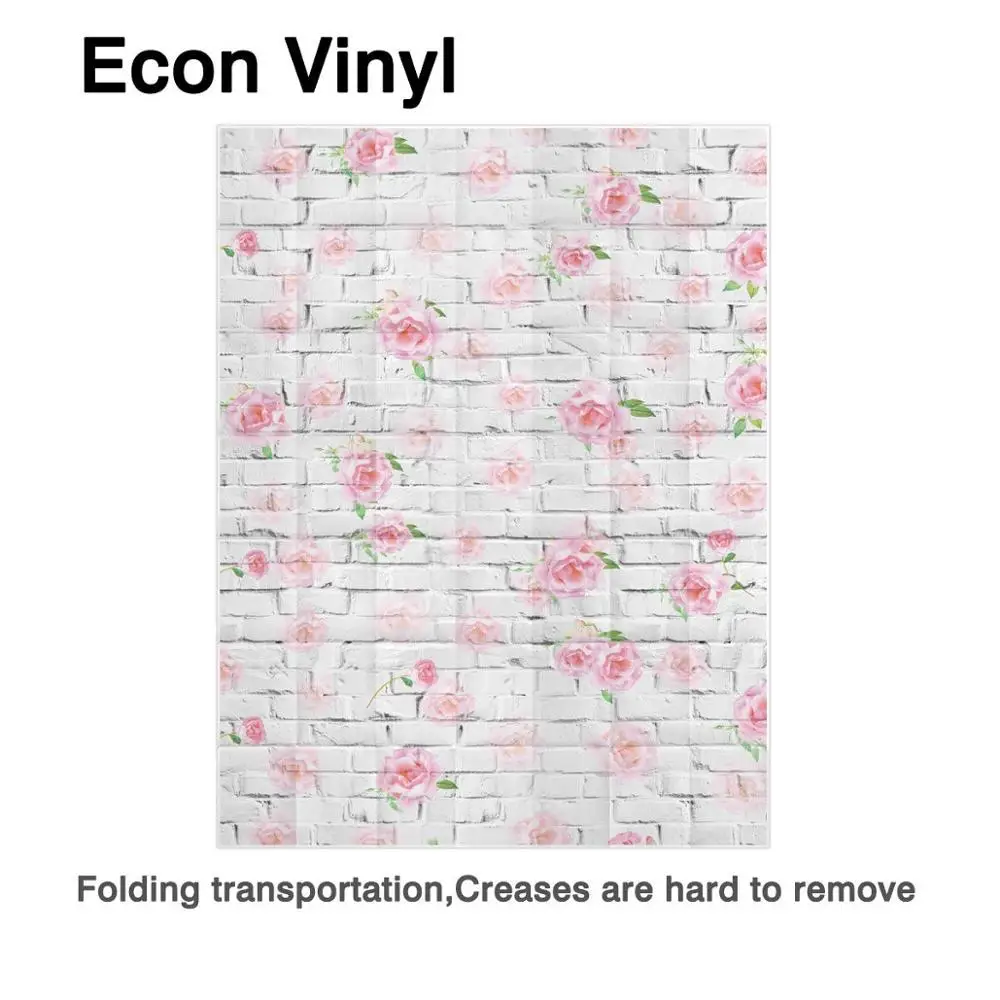 Фон для фотосъемки с изображением цветов и кирпичей