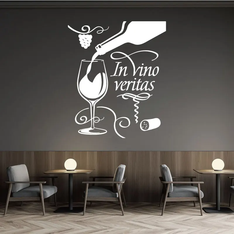 Vintage Vinyl Wall Sticker Western Restaurant Showcase Dress Up Home Living Room Kitchen Cabinet Wine Cellar Vinyl Decal C18