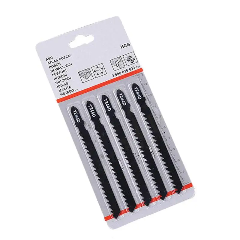 

5Pcs/Set T244D HCS T-Shank Curved Jigsaw Blades for Wood Fast Cutting Tools Jig Saw Tool Accessories 74mm