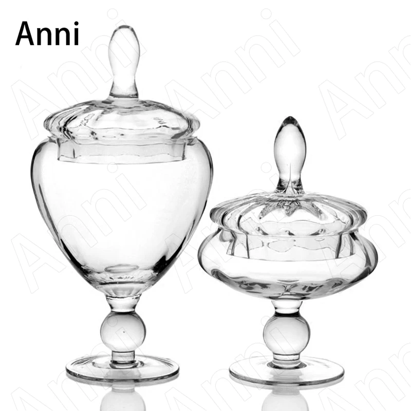 

European Transparent Candy Jar with Lid Nordic Modern Relief Craft Candy Snack Crystal Glass Bottle Wedding Decoration Ornaments