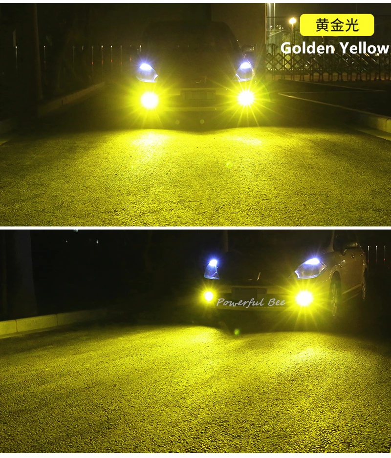 차량용 LED 헤드라이트 안개등 전구, 2 x 더블 컬러, HB3/9005 HB4/9006 전원, 36W, 12V, 화이트 앰버 옐로우 아이스 블루