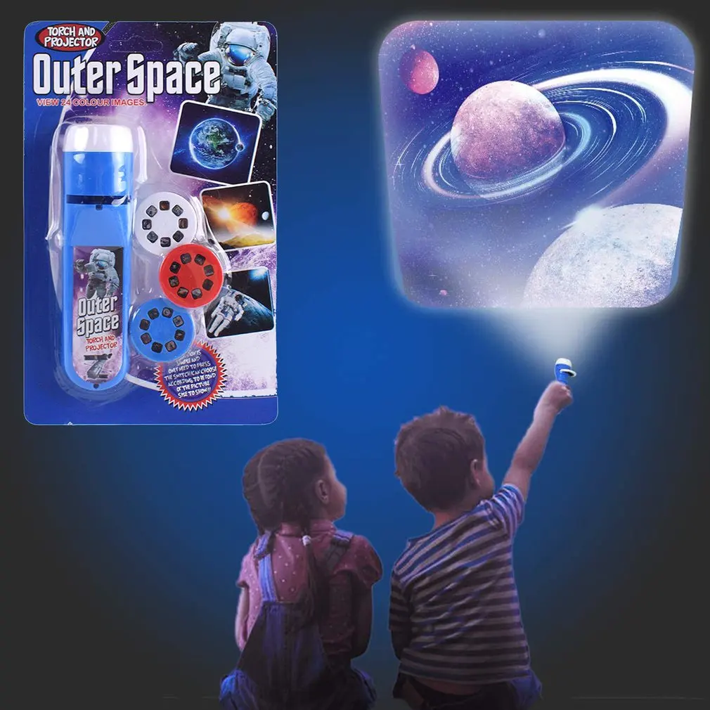 Projection Flashlight Light Outer Space Pattern Kids Projector Parent-child Interaction Puzzle Early Education Luminous Toy