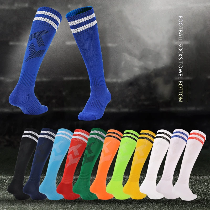 

Stock stripe football socks stocking adult men towel bottom sports socks children football stockings soccer training socks