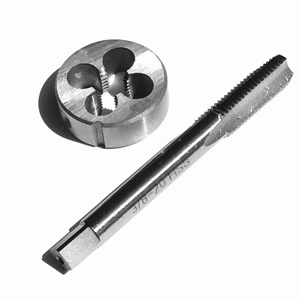 2PCS/PAIR HSS 6542 BSF 3/8-20 Straight Flute Machine Taps Right Hand Pipe Tap And Die For Steel Metal Threading Working