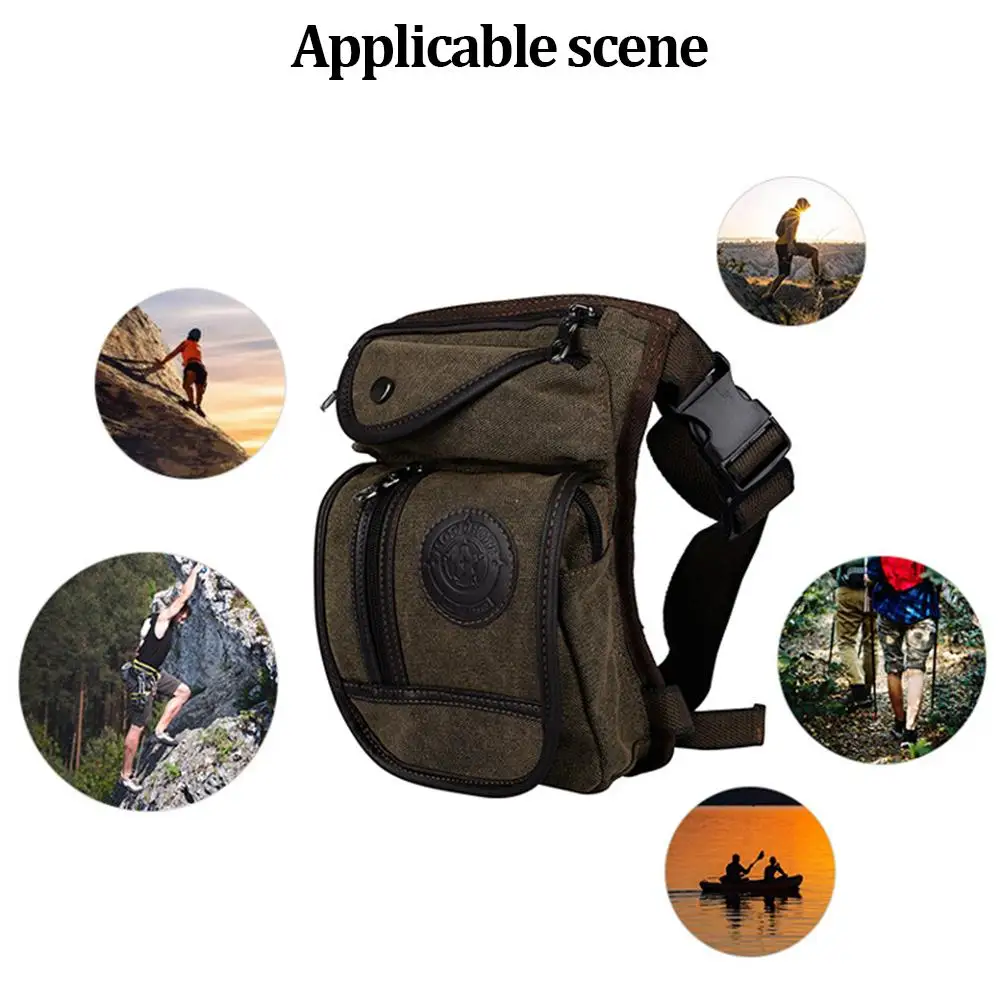 Buckle Design Waterproof Motorcycle Leg Bag Canvas Funny Drop Belt Pouch Waist Bag Motorcycle Saddle Bag Tactical Thigh Packs