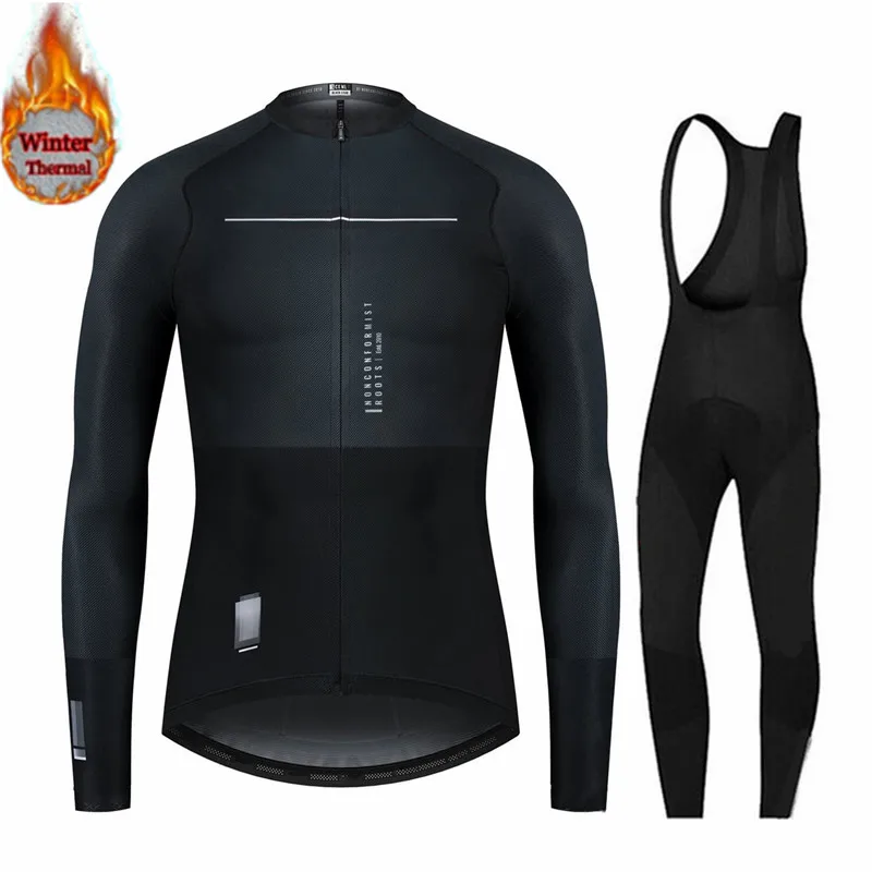 

Spain 2022 Winter Thermal Cycling Clothes Men Long Sleeve Jersey Suit Outdoor Riding Bike MTB Cycling Clothing Bib Pants Set