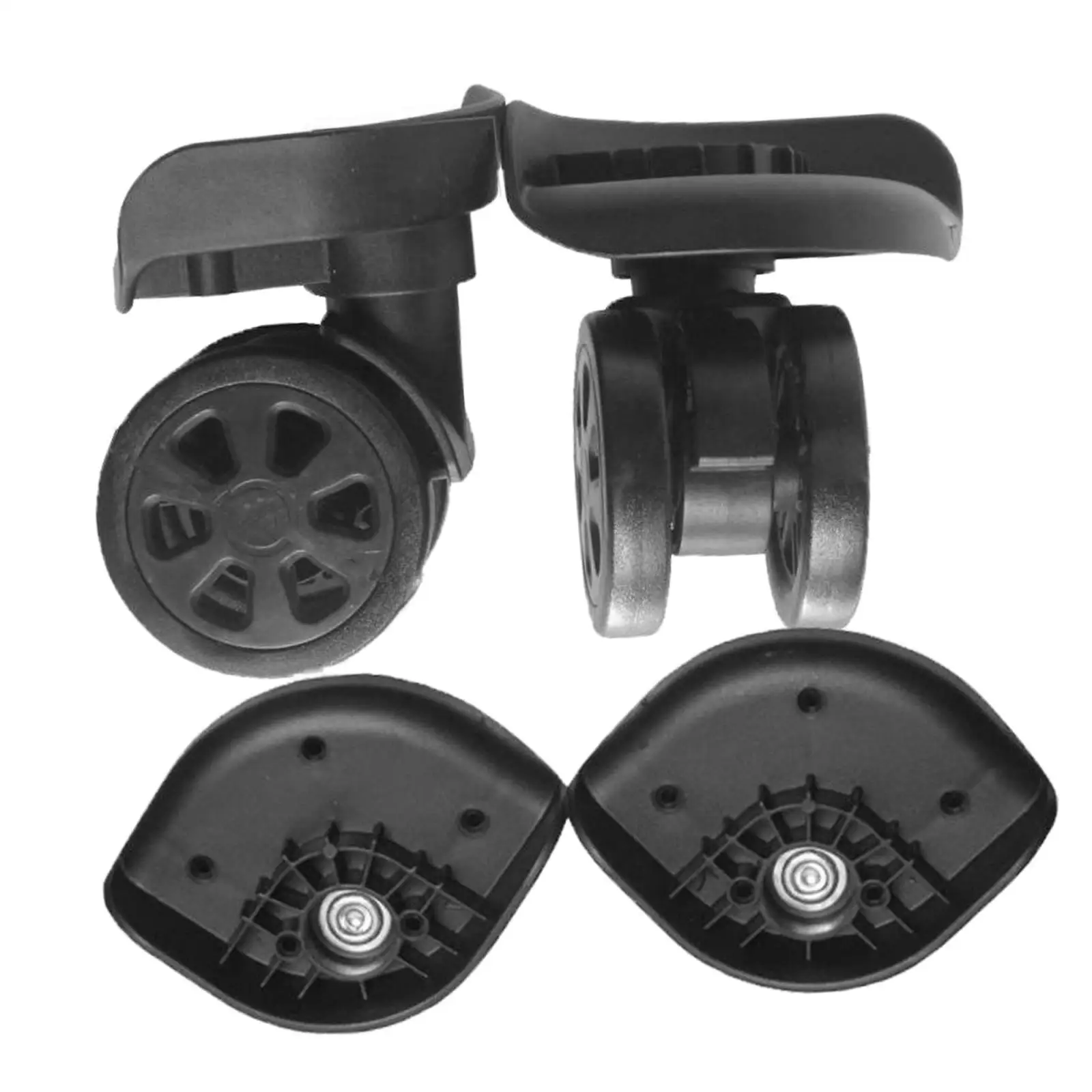 2 Pieces 360 Swivel Luggage Wear Resistant Wheel Suitcase Replacement Repair Wheels Dual Roller Bearing Caster Roller