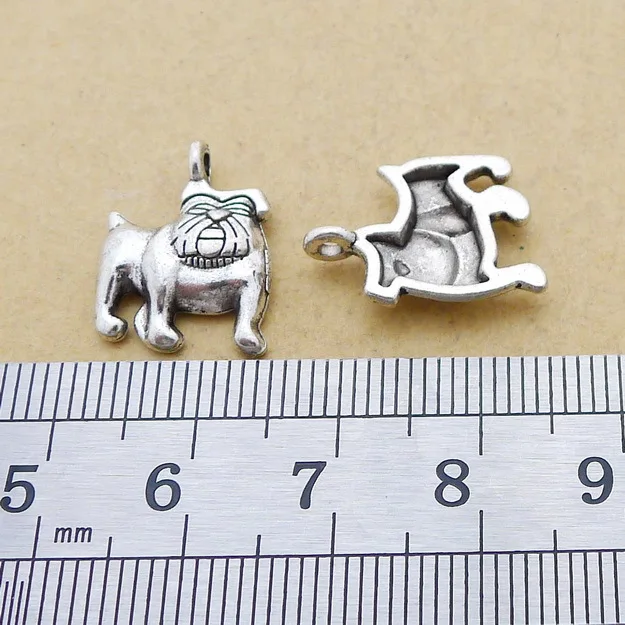 20pcs/Lot 13x17mm Dog Charms Antique Silver Color Pendants for DIY Jewelry Making Charm