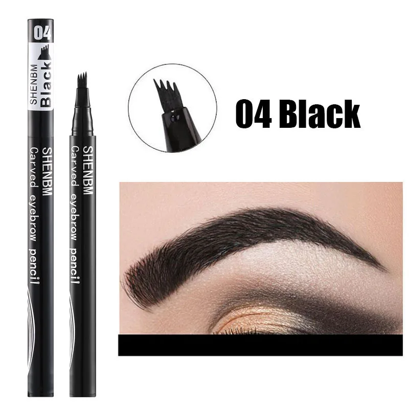 4 Colors Liquid Eyebrows Pen Waterproof 4 Forks Eyebrow Tattoo Sketch Pencil Long Lasting Black Brown 4D Brow Makeup Cosmetic