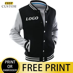 Men's Jackets And Coats Custom Embroidery Logo High Street Hip Hop Baseball Uniforms Street Casual Jacket Thickened Warmth 2021