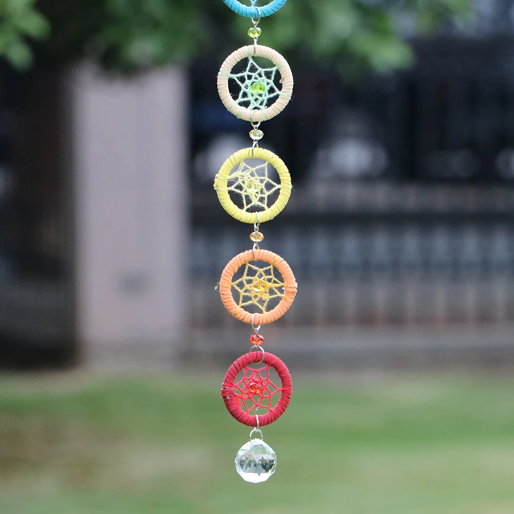 1PCS handmade suncatcher chakra Álom Fogójátékos vel 20mm Ólomkristályüveg Csillár golyós Prizma színei Rainbow Feng Shui Medál