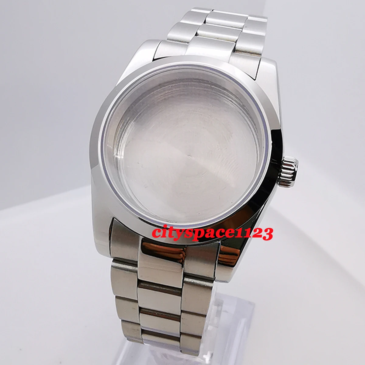 36mm/39mm polished sapphire glass watch case strap fit NH35 NH36 NH34 Miyota8215 ETA2824 PT5000 movement