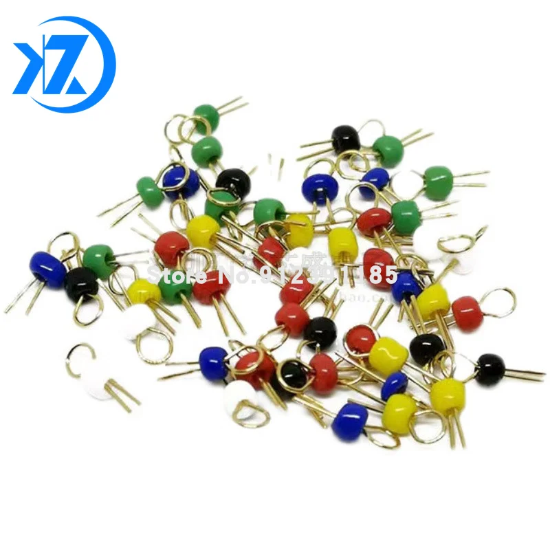 300PCS Six colors*50 PCB Board Test Beads Points Gold Plated Ceramic Loop Circuit Test Needle Test Ring White Black Red Blue