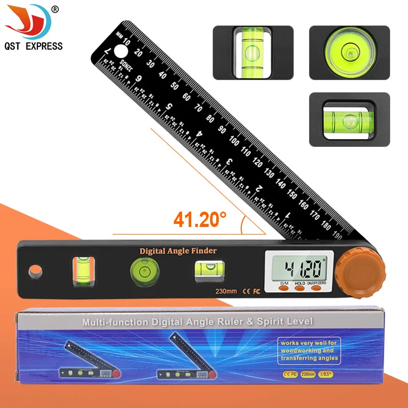 4in1 Measuring Angle 0-999.95°Digital Instrument Angle Inclinometer Electronic Goniometer Detector Level Ruler