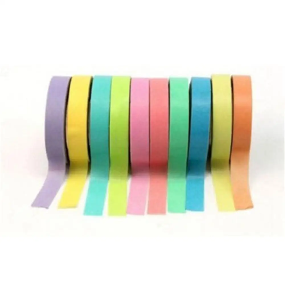 Washi Band 10 Pcs 5m Mini Multicolor Lange DIY Klebrige Papier Selbst Klebe Rolle Tapes Set