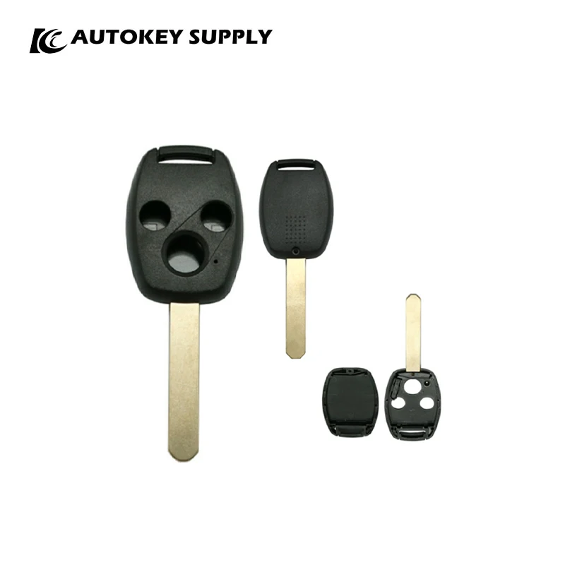 For Honda 3 Buttons Remote Key Shell Without Sticker  With Chip Position No Logo Holder  Autokeysupply AKHDS274