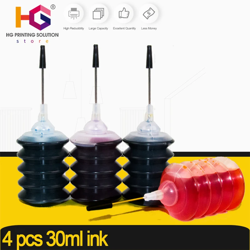 30ml Dye Universal Refill Ink Kit for 301 21 652 302 for Deskjet 1000 1050 3054 Replacement For HP for Canon For Epson Printer