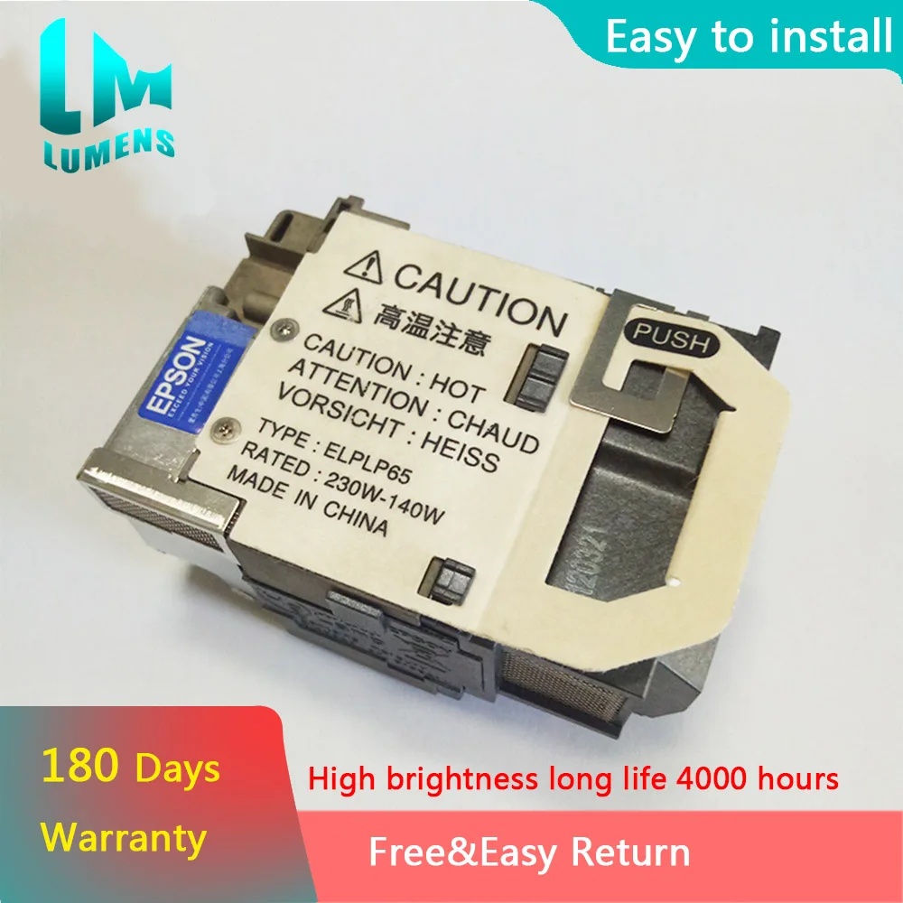 

Высокая яркость ELPLP65 для Epson EB1776W EB1770W EB1750 EB1775W EBC260MN (без мертвой, питание от светодиода)