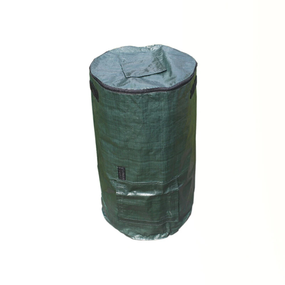 1pcs 60L/120L Collapsible Garden Yard Compost Bag with Lid PE ​Organic Ferment Waste Composter Bin Alternative Bags