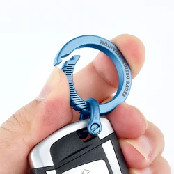 Real Titanium Luxury Key Chain Men Women Car Keychains EDC Toasted Blue Key Ring Holder Buckle Personalized Memorial Day Gifts