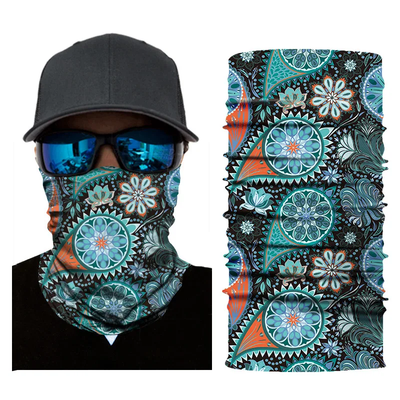 High quality digital printing ethnic magic headband cycling outdoor sport seamless quick-drying headscarf scarf mask