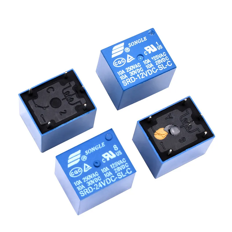 10pcs Relay SRD-03VDC-SL-C SRD-05VDC-SL-C SRD-12VDC-SL-C SRD-24VDC-SL-C 3V 5V 6V 9V 12V 24V 48V 10A 250VAC 5PIN Relays Relais