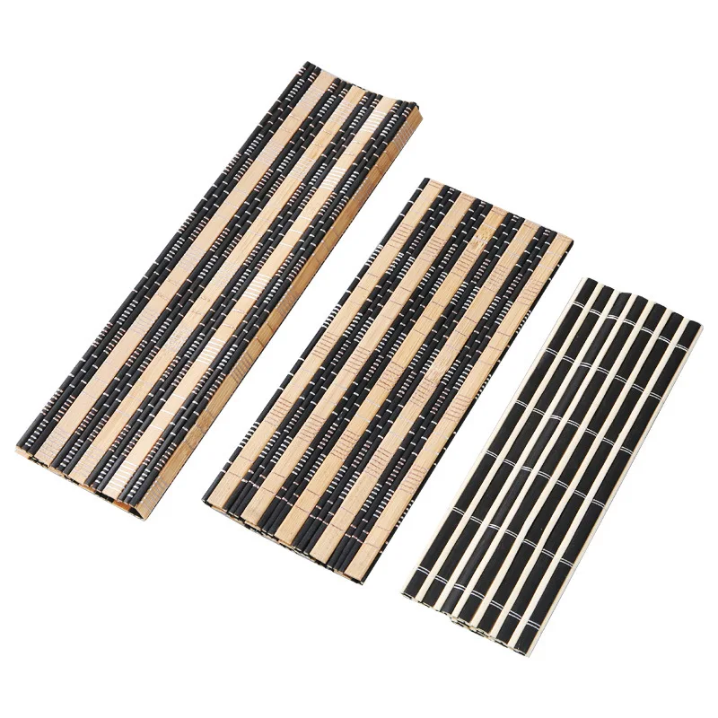 Bamboo Table Placemats Coaster Chinese Tea Mat Insulation Waterproof Pad Table Mats Kitchen Accessories Natural Bamboo Handmade