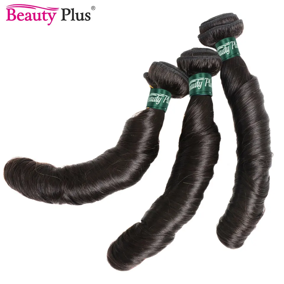 Bouncy-mechones de cabello humano rizado francés con cierre, mechones de cabello humano brasileño ondulado, rizado de huevo romántico con encaje Frontal 13x4