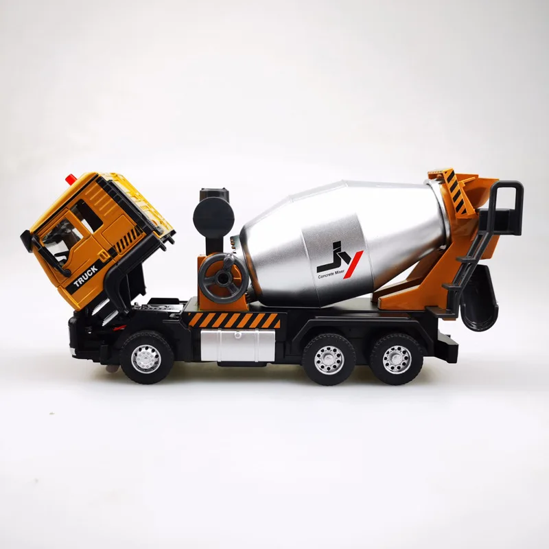 Hot-selling exquisite alloy pull back concrete mixer truck model,1:50 mixer truck toy,simulation sound and light,free shipping