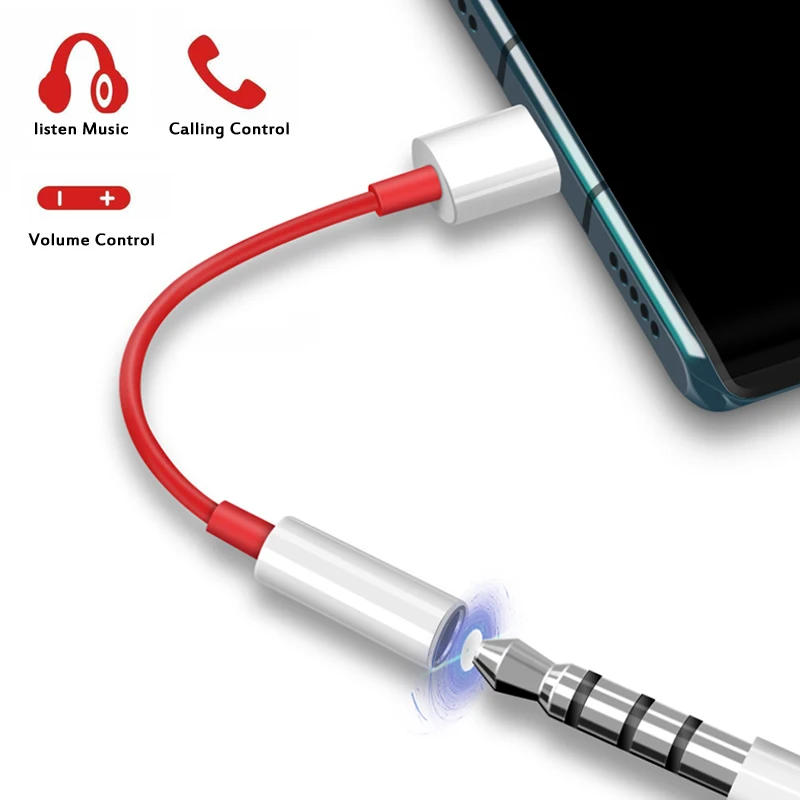 USB ประเภท C ถึง 3.5 มม.แจ็คหูฟังอะแดปเตอร์สายเชื่อมต่อสําหรับ ONE PLUS 7 USB-C Music Converter OnePlus 6T 7 Pro Universal
