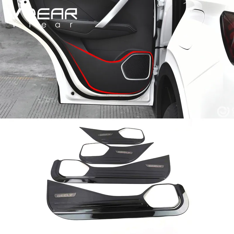 Vtear For Geely Coolray SX11 BelGee X50 Door Anti-kick cover interior frame car styling Trim chrome accessories Mouldings parts