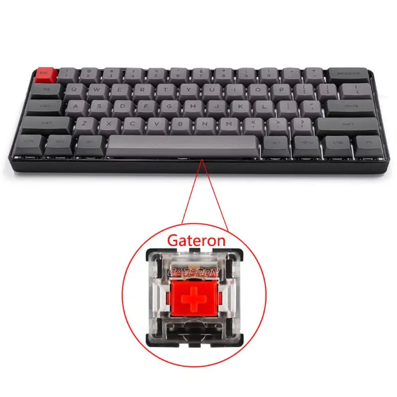 

RGB LED Backlit Mechanical Keyboard,Portable Compact Waterproof Mini Gaming Keyboard 61 PBT Keycaps Gateron Switcs