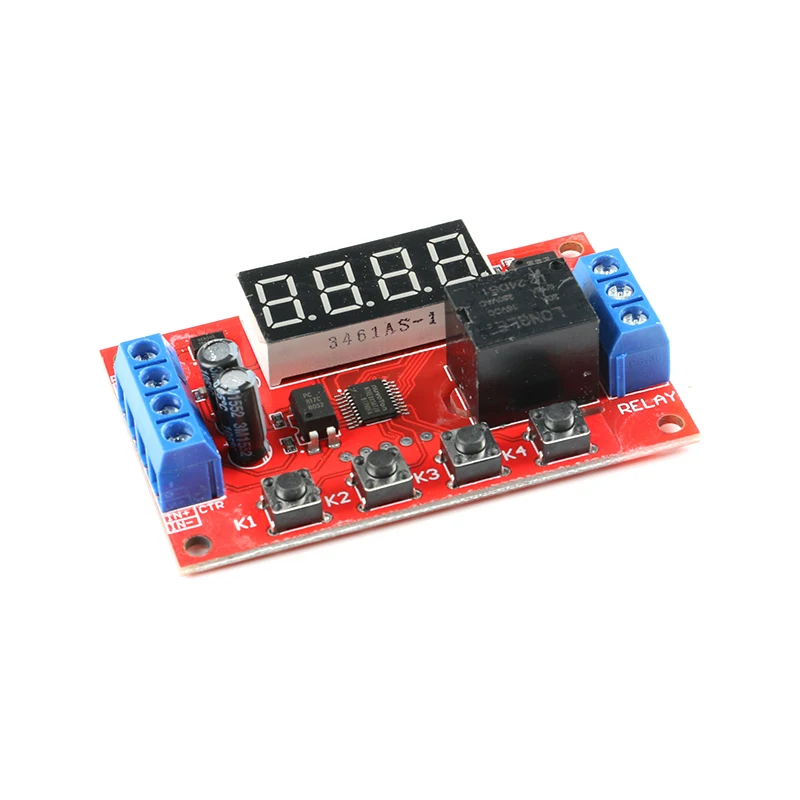 DC 5V 12V 24V 10A Adjustable Time Delay Relay Module LED Digital Timming Relay Timer Delay Trigger Switch Timer Control Switch