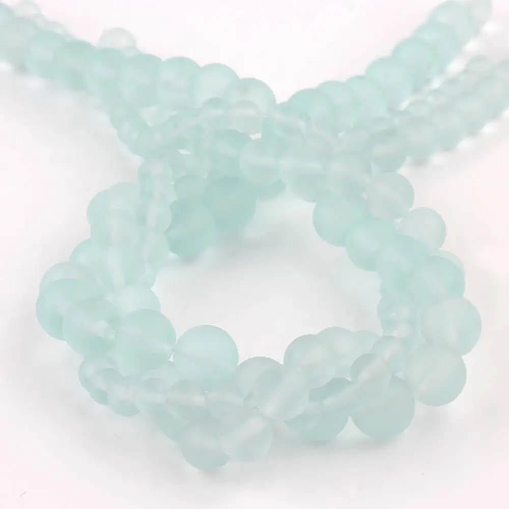 Natural Matte Blue Watermelon Crystal Glass Beads Round Loose Spacer Beads For Jewelry Making Diy Bracelet 15\