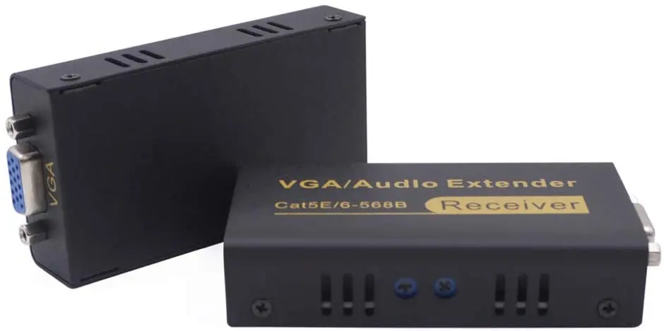 100M 328ft VGA extensions, VGA vidéo Audio Extender émetteur + récepteur sur simple RJ45 CAT5e/6 Ethernet câble Support 1080P