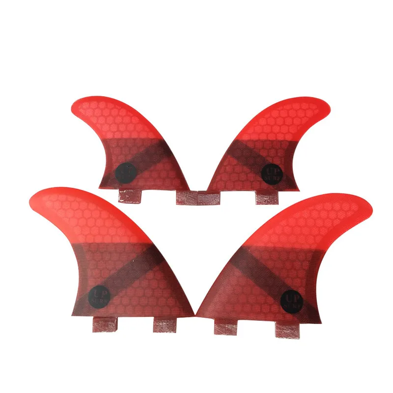 Surf Double Tabs Fins, M + GL Honeycomb Fibre, Fin Surfing, 4 in Per Set