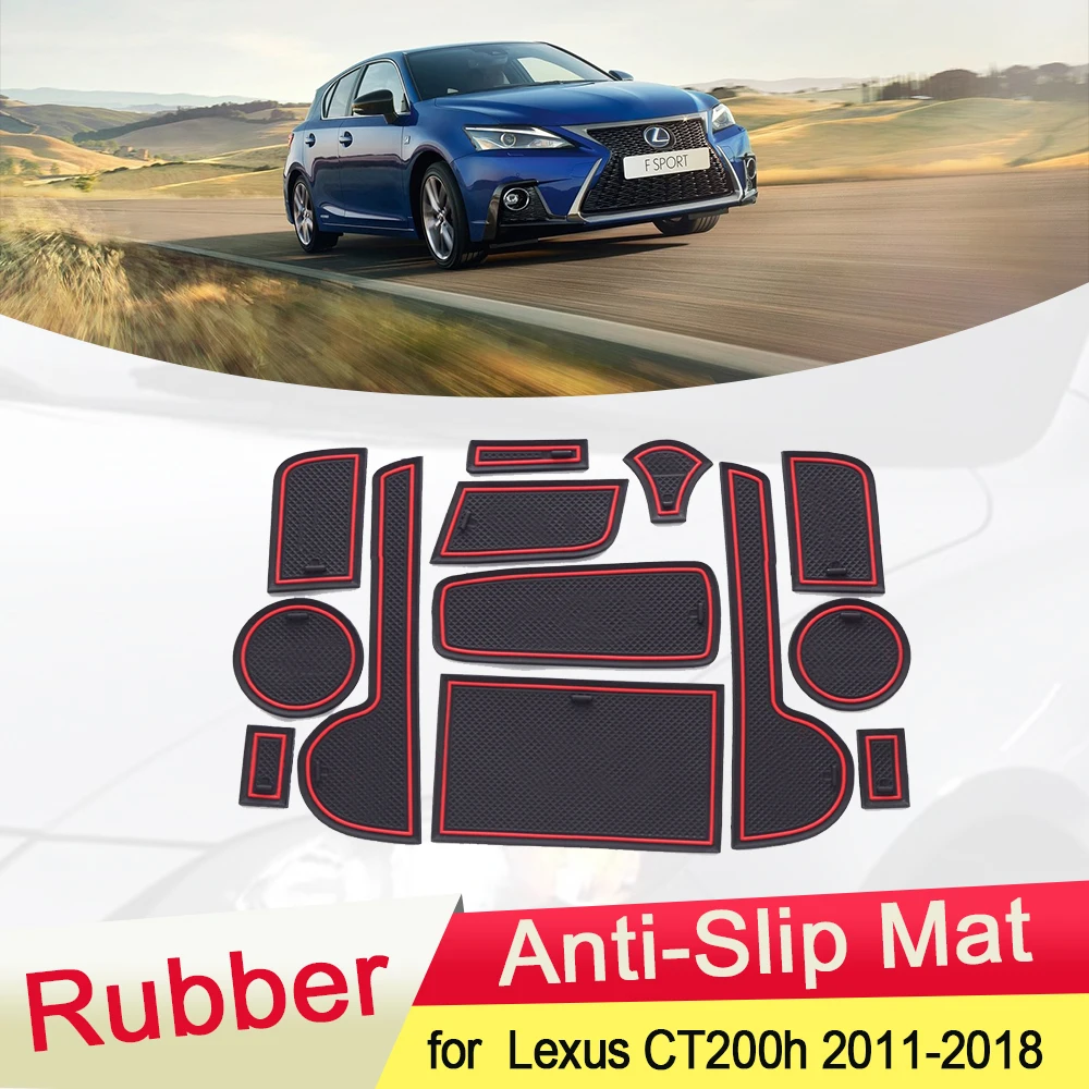 

for Lexus CT200h Lexus CT 200h 2011~2018 Rubber Anti-slip Mat Door Groove Cup pad Gate slot Coaster Interior Car Accessories