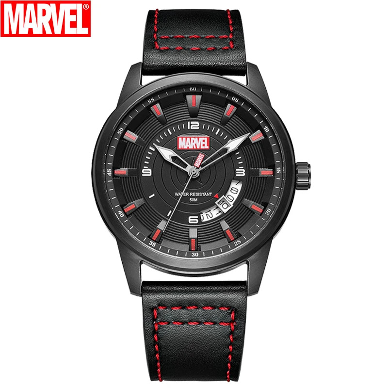 Disney Official Marvel Captain America Quartz Sport Wristwatches Crystal Glass Fashion Casual Male Clock DateRelogio Masculino