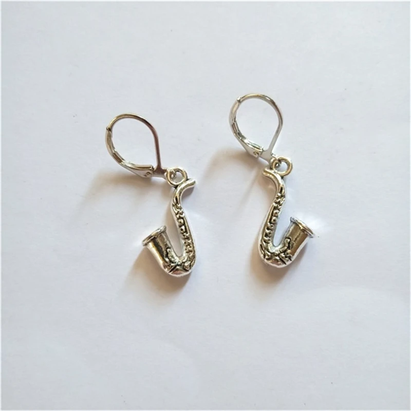 Saxophone Leverback Earrings, Saxophone Jewelry, Sax Drop Earrings, Saxophone Gift, Music Earrings, Music Jewelry