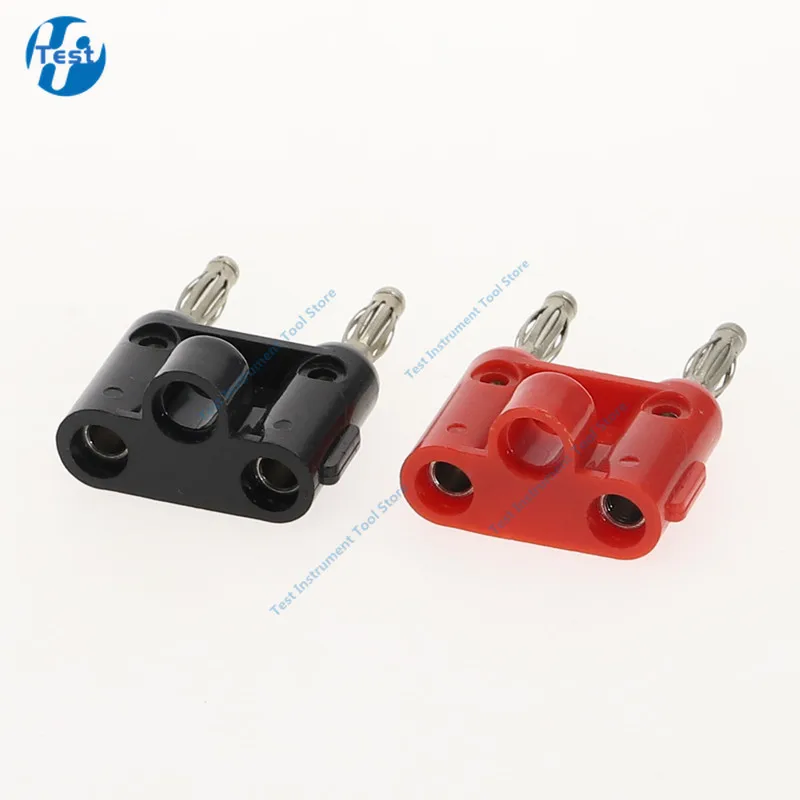 Double Row 4mm Banana Plug Connector Speaker Amplifier Plug Jack Twin Banana Terminal Couple Banana Plug Adapter