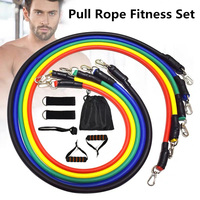 11Pcs/Set Latex Resistance Bands Gym Pull Rope Yoga Exercise Training Crossfit Fitness Band Rubber Loop Tube Bands with Bag