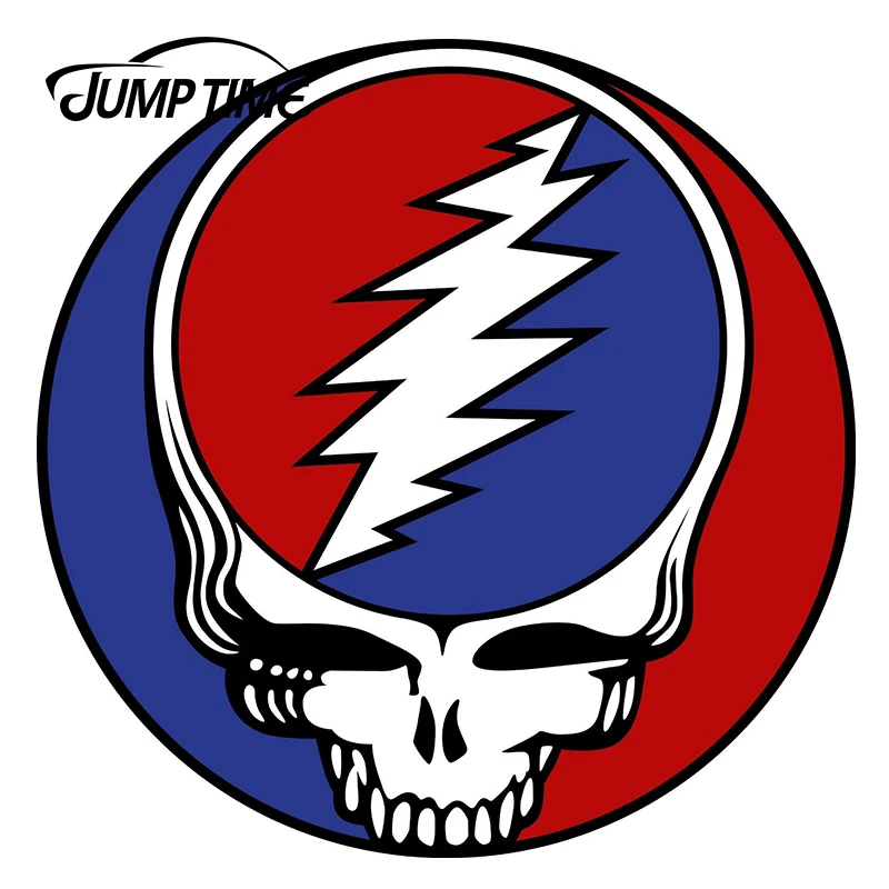 JumpTime 13cm X 13cm The Grateful Dead Skull Car Stickers Decal Bumper Window Decals Rear Windshield Truck Motorcycle