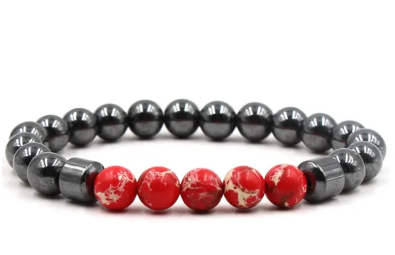 8mm gb32 adjusted Charm nature red Emperor stone hematite bead Bracelet women Healing Prayer Reiki Chakra Buddha Yoga