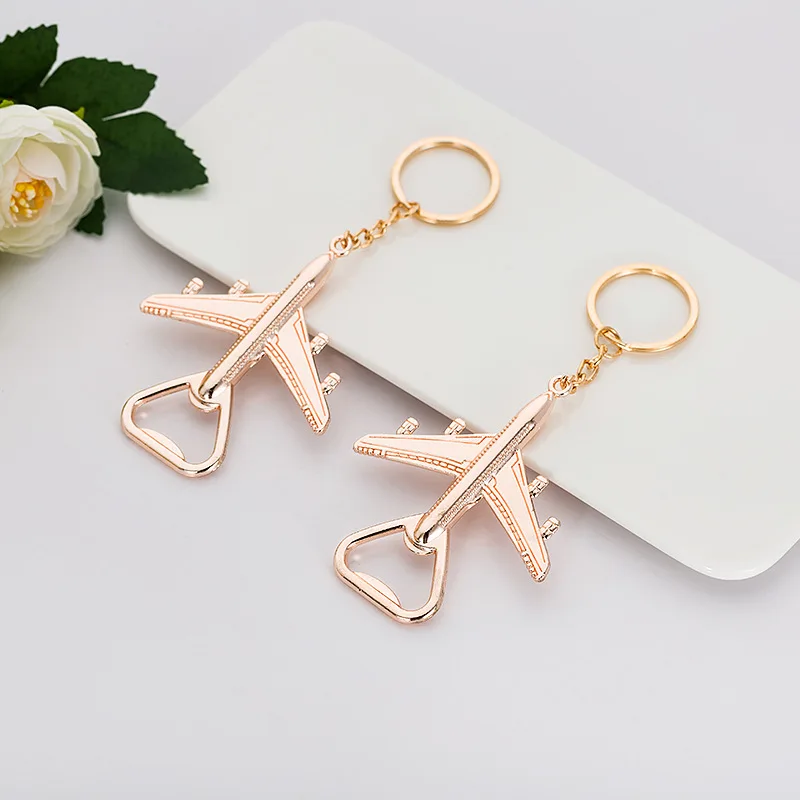 

50PCS Airplane Bottle Opener Wedding favor and gift for guests Keychain baby shower baptism return gift wedding souvenir