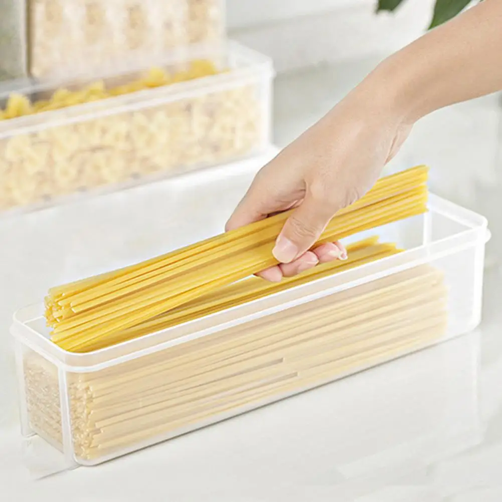 Noodles Container Kitchen Food Storage Large Capacity Rectangular Pasta Box Fresh-keeping Case