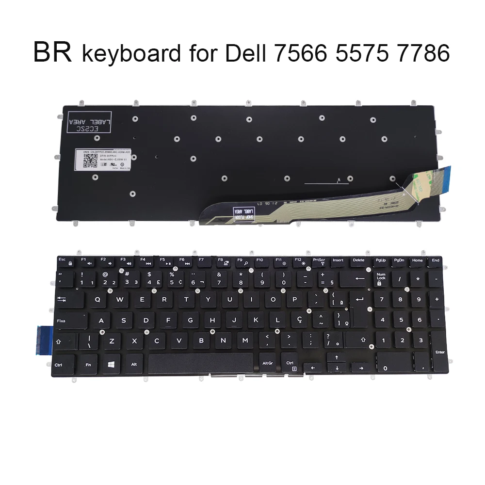 

Laptop Norway Brazilian Backlit Keyboard for Dell Inspiron 7566 5567 5570 5575 5765 5767 5775 7773 7778 7779 7786 0KPP2C 0KHRDN